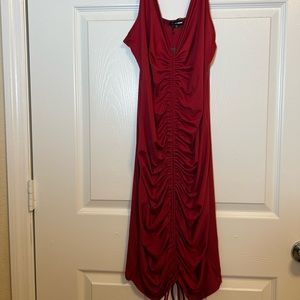 Burgundy Ruched Dress
